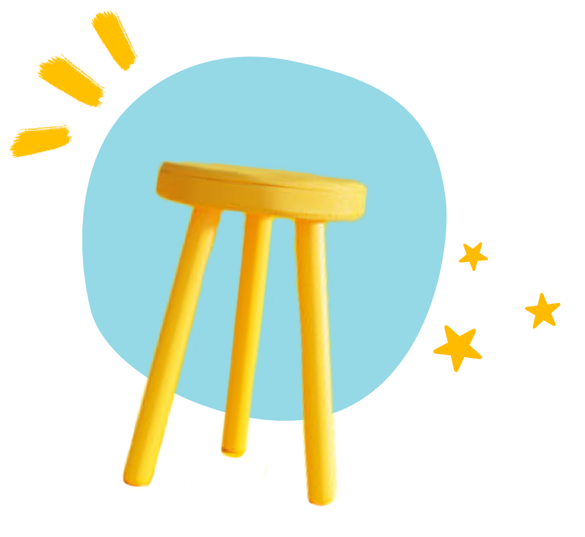 Yellow Stool Blue Background